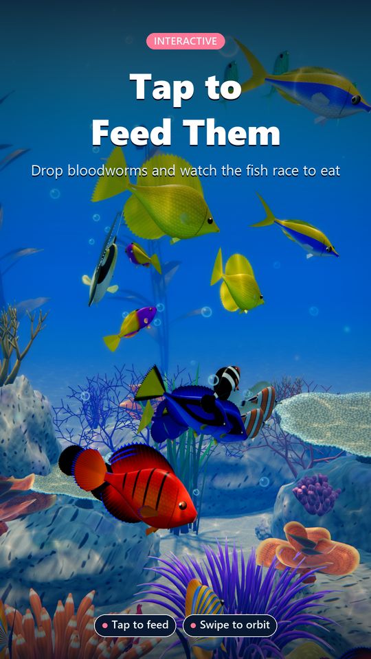 Tap to feed the fish