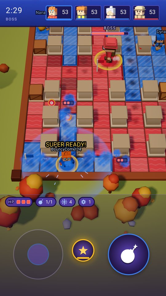 Three heroes against a boss