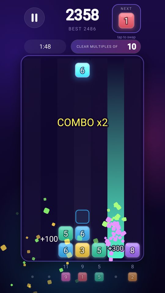A combo clearing columns
