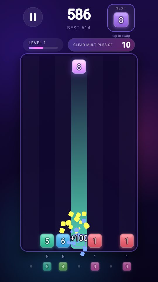 Dropping a number block